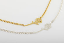 Load image into Gallery viewer, Gold plated Rose choker chain