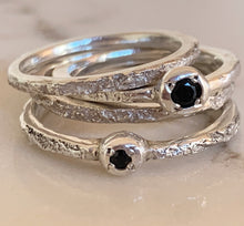 Load image into Gallery viewer, Sterling silver ring with Black Sapphire
