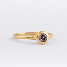 Load image into Gallery viewer, Salt and pepper diamond ring in 18ct yellow gold.
