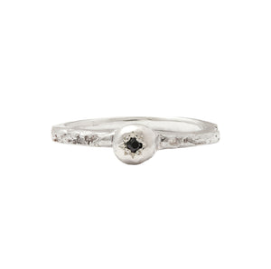 Sterling silver ring with Black Sapphire