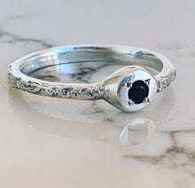 Load image into Gallery viewer, Sterling silver ring with Black Sapphire

