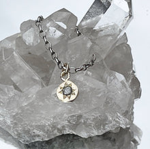 Load image into Gallery viewer, 9ct yellow gold pendant with salt and pepper diamond
