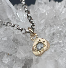 Load image into Gallery viewer, 9ct yellow gold pendant with salt and pepper diamond
